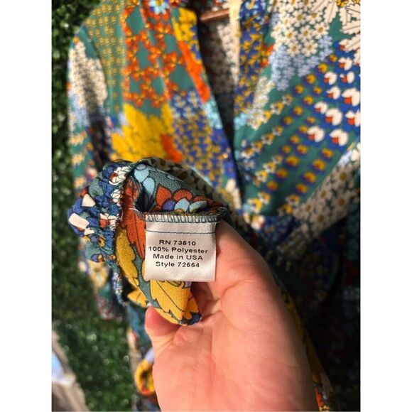 Uncle Frank Floral Salad Boho Knee Length Flowy Dress Sz XS - Picture 4 of 5